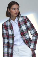 WHITE AND LT BLUE COTTON BLEND SHIRT NASHA - SHIRTS - SCAPA FASHION - SCAPA OFFICIAL