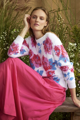 COTTON JACQUARD KNIT FLORAL PULL FLORA - PULLS - SCAPA FASHION - SCAPA OFFICIAL