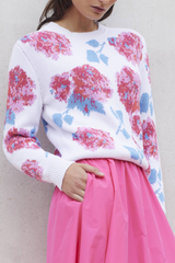 COTTON JACQUARD KNIT FLORAL PULL FLORA - PULLS - SCAPA FASHION - SCAPA OFFICIAL