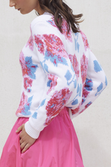 COTTON JACQUARD KNIT FLORAL PULL FLORA - PULLS - SCAPA FASHION - SCAPA OFFICIAL