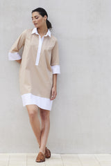 COTTON POPLIN SHIRT-STYLE DRESS PENNY - DRESSES - SCAPA FASHION - SCAPA OFFICIAL