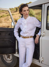 WHITE LINEN TROUSER JENNICE - TROUSERS - SCAPA FASHION - SCAPA OFFICIAL
