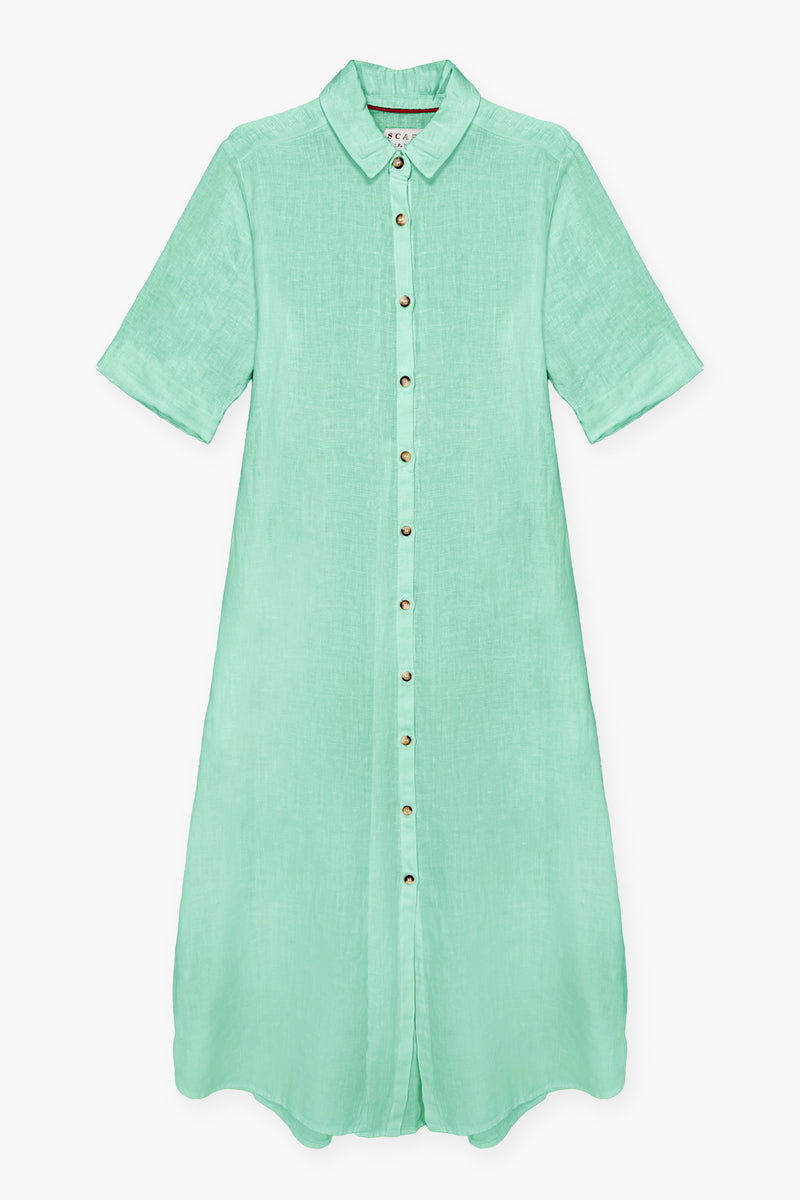 LINEN SHIRT-STYLE MAXI DRESS ARWIN - DRESSES - SCAPA FASHION - SCAPA OFFICIAL