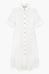WASHED LINEN SHIRT-STYLE MAXI DRESS ARWIN - DRESSES - SCAPA FASHION - SCAPA OFFICIAL