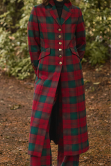 TARTAN WOOL SINGLE-BREASTED COAT CHARLOTTE BIS - COATS - SCAPA FASHION - SCAPA OFFICIAL