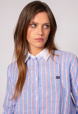 STRIPED LINEN SHIRT STYLE DRESS ISY - DRESSES - SCAPA FASHION - SCAPA OFFICIAL