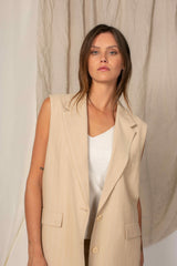 COTTON BLEND SLEEVELES KNITTED PULL SURIN - PULLS - SCAPA FASHION - SCAPA OFFICIAL