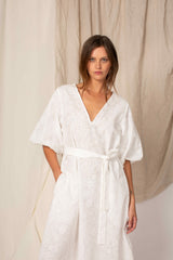 COTTON V-NECK DRESS IMKE BIS - DRESSES - SCAPA FASHION - SCAPA OFFICIAL