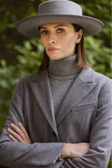 ITALIAN FLANNEL SINGLE-BREASTED JACKET MANUELA - JACKETS - SCAPA FASHION - SCAPA OFFICIAL