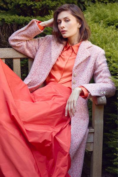 ITALIAN SILK PINK AND OFF WHITE SHIRT NASH