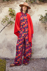 ITALIAN VISCOSE CREEP FLORAL TROUSERS BEVERLY - TROUSERS - SCAPA FASHION - SCAPA OFFICIAL