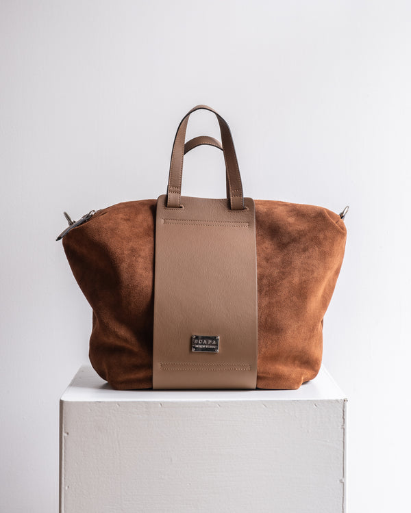 SUEDE LEATHER HANDBAG - BAGS - SCAPA FASHION - SCAPA OFFICIAL