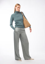 ITALIAN SATIN WIDE-LEG TROUSER BEVERLY - TROUSERS - SCAPA FASHION - SCAPA OFFICIAL