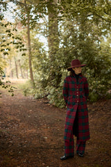 TARTAN WOOL SINGLE-BREASTED COAT CHARLOTTE BIS - COATS - SCAPA FASHION - SCAPA OFFICIAL