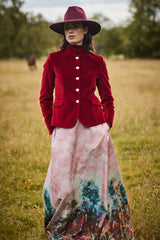 ITALIAN ABSTRACT PRINT MAXI-STYLE SKIRT CESAR - PINK - SKIRTS - SCAPA FASHION - SCAPA OFFICIAL