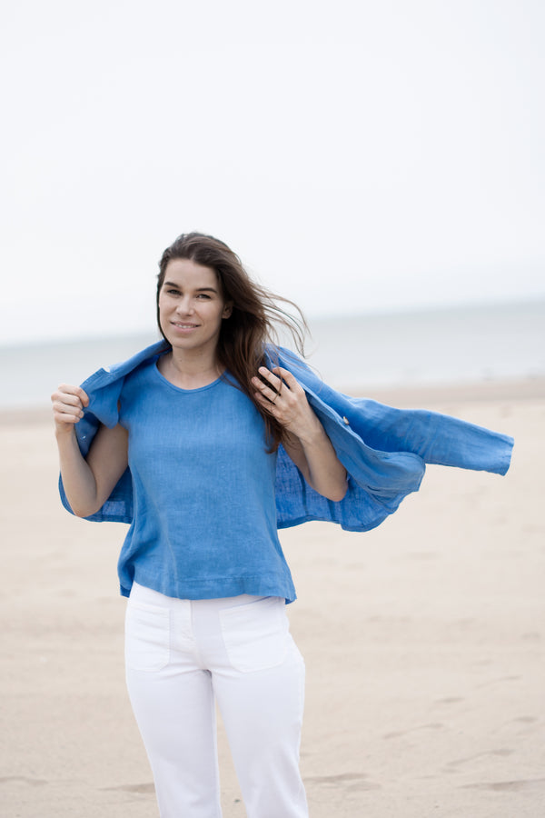WASHED LINEN TOP LUCINDE - SHIRTS - SCAPA FASHION - SCAPA OFFICIAL