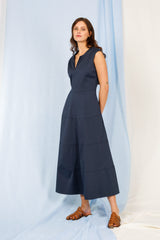 COTTON MAXI DRESS DEXTER WITH CAP SLEEVES - DRESSES - SCAPA FASHION - SCAPA OFFICIAL
