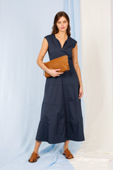 COTTON MAXI DRESS DEXTER WITH CAP SLEEVES - DRESSES - SCAPA FASHION - SCAPA OFFICIAL