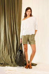 WASHED LINEN SHORT NICO - TROUSERS - SCAPA FASHION - SCAPA OFFICIAL