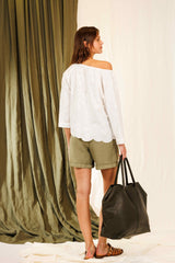 WASHED LINEN SHORT NICO - TROUSERS - SCAPA FASHION - SCAPA OFFICIAL