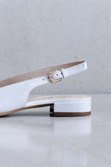 LEATHER SLINGBACK WITH FINE GOLDEN BUCKLE - SHOES - SCAPA FASHION - SCAPA OFFICIAL