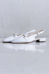 LEATHER SLINGBACK WITH FINE GOLDEN BUCKLE - SHOES - SCAPA FASHION - SCAPA OFFICIAL