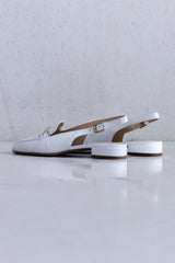 LEATHER SLINGBACK WITH FINE GOLDEN BUCKLE - SHOES - SCAPA FASHION - SCAPA OFFICIAL
