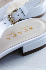 LEATHER SLINGBACK WITH FINE GOLDEN BUCKLE - SHOES - SCAPA FASHION - SCAPA OFFICIAL