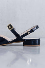 GLOSSY LEATHER SLINGBACK - NAVY - SHOES - SCAPA FASHION - SCAPA OFFICIAL