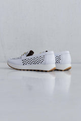 PUNCTURED LEATHER MOCCASIN - WHITE - SHOES - SCAPA FASHION - SCAPA OFFICIAL