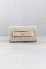 SUEDE CLUTCH - DK BEIGE AND SAND - BAGS - SCAPA FASHION - SCAPA OFFICIAL