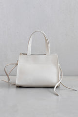 TEXTURED LEATHER HANDBAG - IVORY