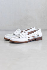 PUNCTURED LEATHER LOAFER - DENIM BLUE & OFF-WHITE - SHOES - SCAPA FASHION - SCAPA OFFICIAL