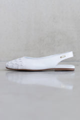 SLINGBACK BALLERINA - WHITE AND LIGHT BEIGE - SHOES - SCAPA FASHION - SCAPA OFFICIAL