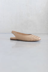 SLINGBACK BALLERINA - WHITE AND LIGHT BEIGE - SHOES - SCAPA FASHION - SCAPA OFFICIAL