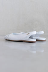 SLINGBACK BALLERINA - WHITE AND LIGHT BEIGE - SHOES - SCAPA FASHION - SCAPA OFFICIAL