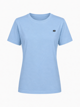 SHORT SLEEVE COTTON T-SHIRT GISELLE- AZURE BLUE