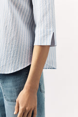 STRIPED COTTON SHIRT DITTA - BLUE - SHIRTS - SCAPA FASHION - SCAPA OFFICIAL