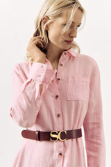 LINEN SHIRT DRESS BRIM - 5 COLOURS (YELLOW MISSING) - DRESSES - SCAPA FASHION - SCAPA OFFICIAL