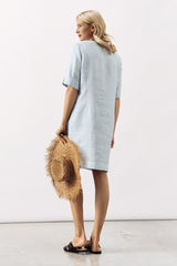 RELAXED V-NECK LINEN DRESS SOPHIAS - 7 colours - DRESSES - SCAPA FASHION - SCAPA OFFICIAL