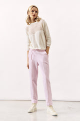 STRETCH COTTON TROUSER BROOKE - LIGHT PINK - TROUSERS - SCAPA FASHION - SCAPA OFFICIAL