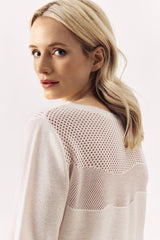 FINE KNIT PULL AMETIST - OFF WHITE/PINK - PULLS - SCAPA FASHION - SCAPA OFFICIAL