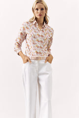 FLORAL PRINTED COTTON SHIRT HELINA - OLD PINK - SHIRTS - SCAPA FASHION - SCAPA OFFICIAL