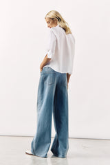 LINEN COTTON SHIRT DITTA - WHITE - SHIRTS - SCAPA FASHION - SCAPA OFFICIAL