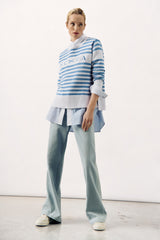 STRIPED KNIT SWEATER PULL ISLAND - SKY - PULLS - SCAPA FASHION - SCAPA OFFICIAL