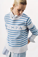 STRIPED KNIT SWEATER PULL ISLAND - SKY - PULLS - SCAPA FASHION - SCAPA OFFICIAL