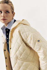QUILTED HOODED JACKET JULIETTE - OFF WHITE - JACKETS - SCAPA FASHION - SCAPA OFFICIAL