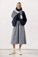QUILTED HOODED JACKET JULIETTE - NAVY - JACKETS - SCAPA FASHION - SCAPA OFFICIAL