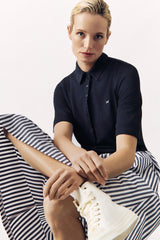 COTTON POLO DRESS BELLE - NAVY - DRESSES - SCAPA FASHION - SCAPA OFFICIAL