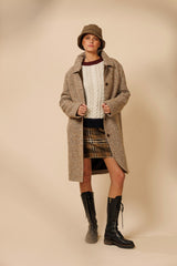 WOOL COAT RILEY - BROWN - COATS - SCAPA FASHION - SCAPA OFFICIAL